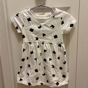 wonder nation White Dress with Black Geometric Print